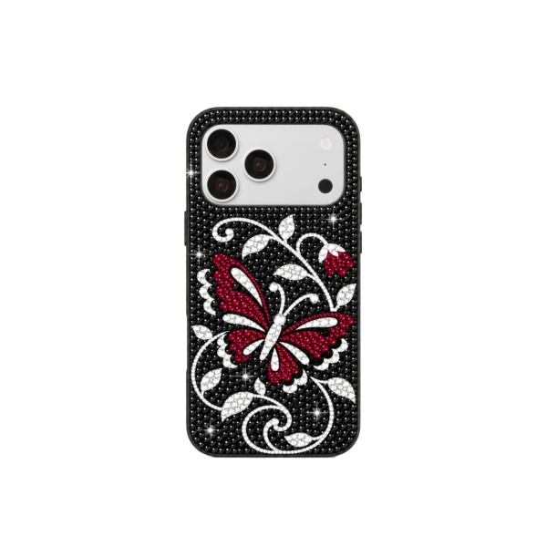 JW PEI Butterfly Artificial Crystal Phone Case in Black | Phone Cases | Coveti