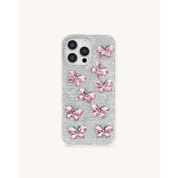 JW PEI Butterfly Crystal Phone Case in White | Phone Cases | Coveti