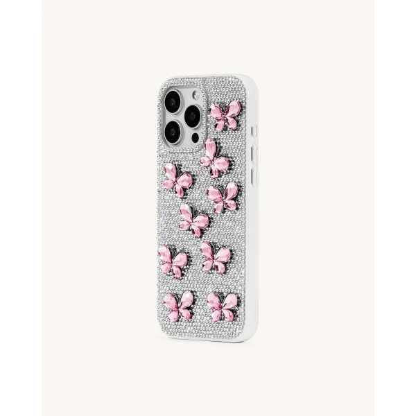JW PEI Butterfly Crystal Phone Case in White | Phone Cases | Coveti