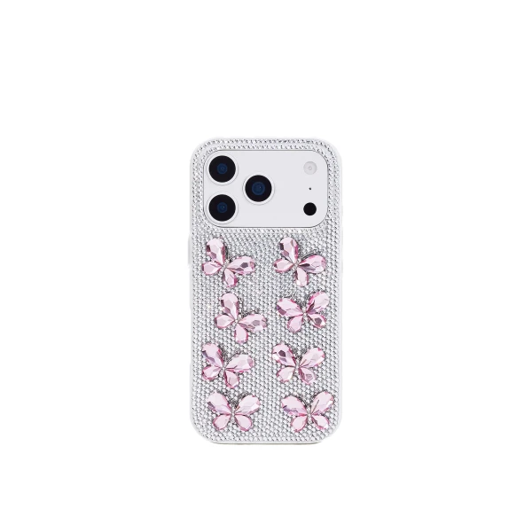 JW PEI Butterfly Crystal Phone Case in White | Phone Cases | Coveti