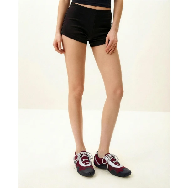 JW PEI Caitlin Faux Suede Lace-up Ballerina Sneakers in Burgundy & Light Grey | Sneakers | Coveti