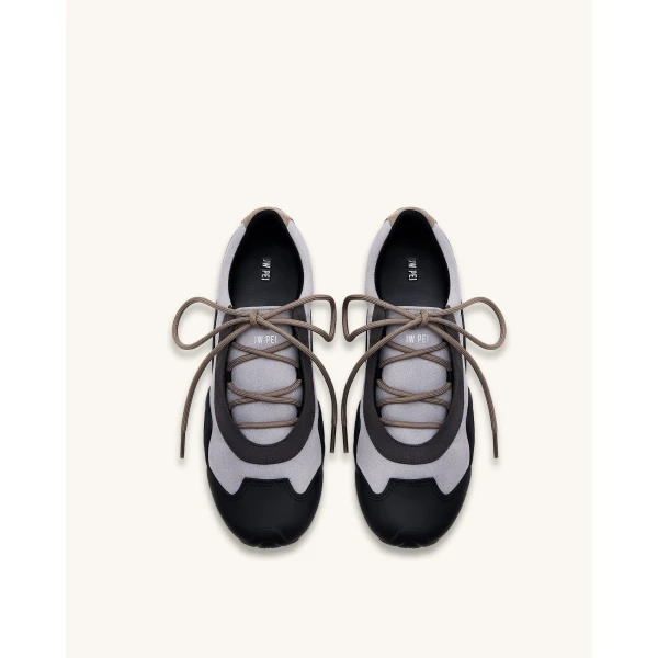 JW PEI Caitlin Faux Suede Lace-up Ballerina Sneakers in Grey Mix | Sneakers | Coveti