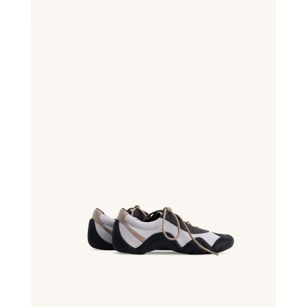 JW PEI Caitlin Faux Suede Lace-up Ballerina Sneakers in Grey Mix | Sneakers | Coveti