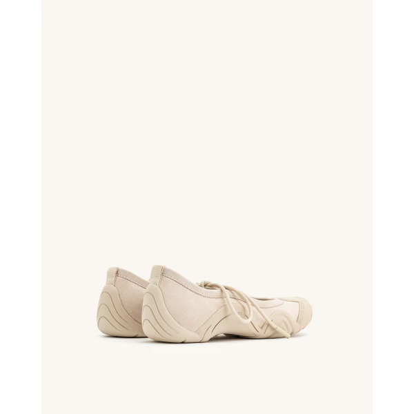 JW PEI Caitlin Lace-up Ballerina Sneakers in Beige | Sneakers | Coveti