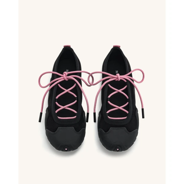 JW PEI Caitlin Lace-up Ballerina Sneakers in Black | Sneakers | Coveti