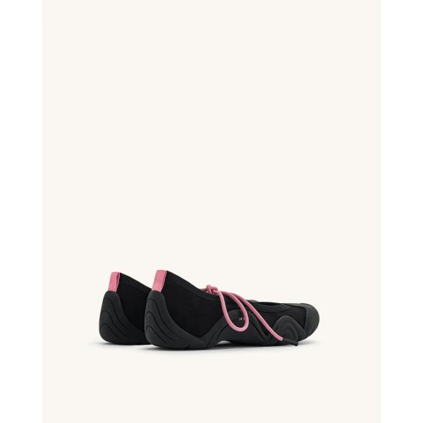 JW PEI Caitlin Lace-up Ballerina Sneakers in Black | Sneakers | Coveti