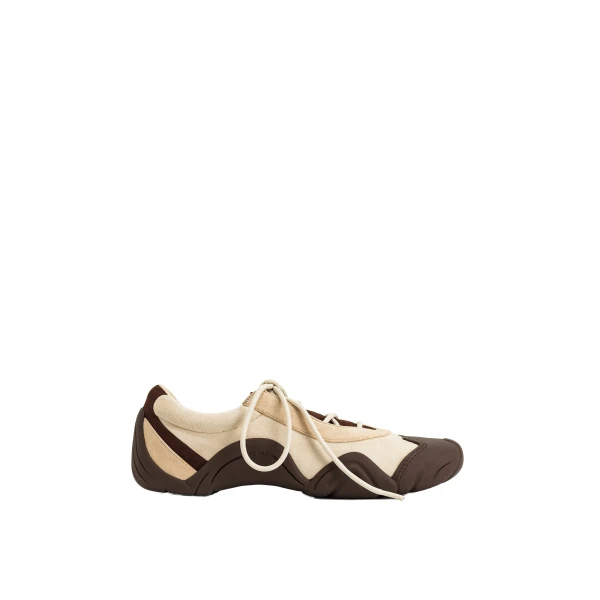 Caitlin Lace-up Ballerina Sneakers in Light Brown