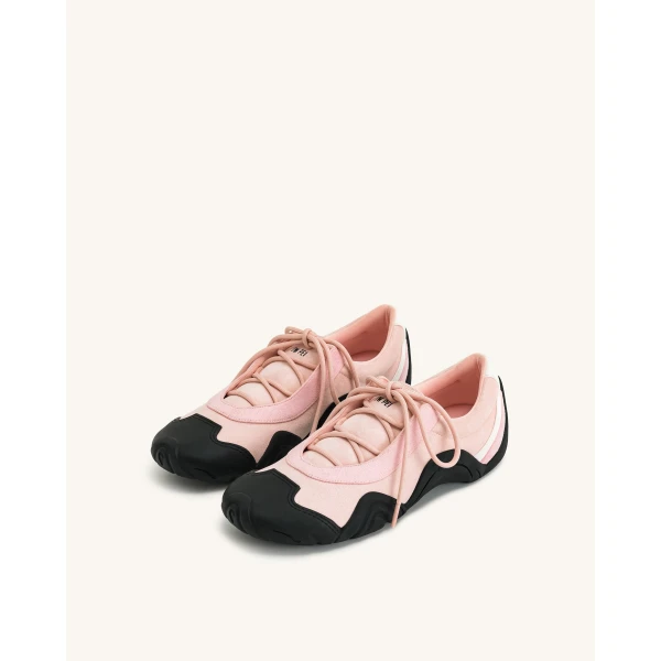 JW PEI Caitlin Lace-up Ballerina Sneakers in Pink | Sneakers | Coveti