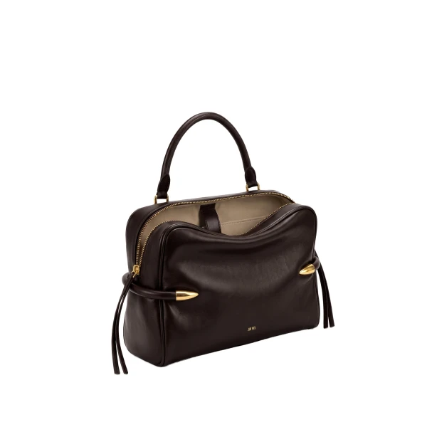 JW PEI Callie Tusk Detail Shoulder Bag in Dark Brown | Shoulder & Crossbody Bags | Coveti