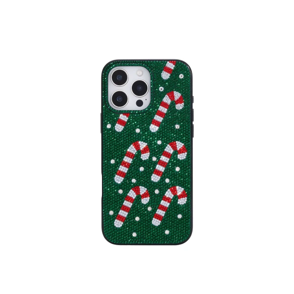 JW PEI Candy Cane Embellished Holiday Phone Case in Green | Phone Cases | Coveti