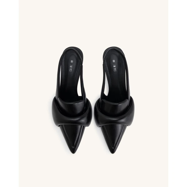 JW PEI Carla Soft Padded Kitten Heel Pumps in Black | Heels | Coveti