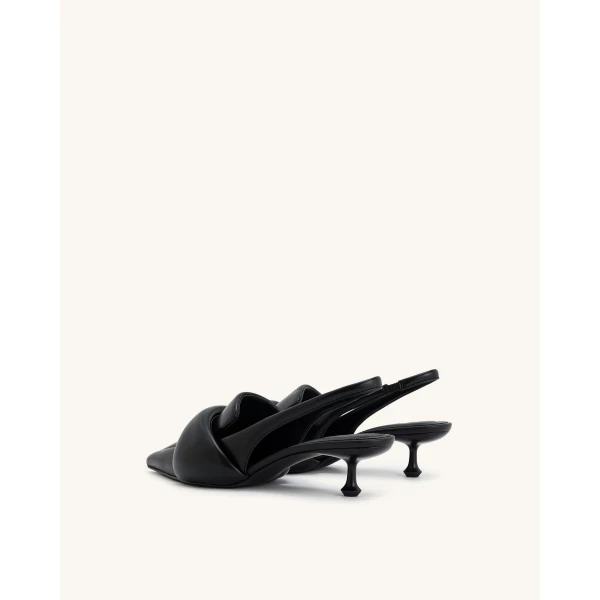 JW PEI Carla Soft Padded Kitten Heel Pumps in Black | Heels | Coveti