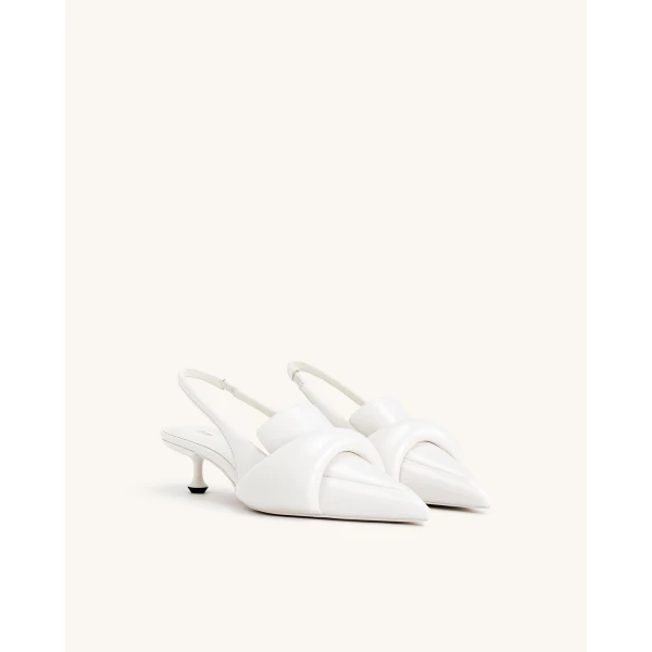 JW PEI Carla Soft Padded Kitten Heel Pumps in White | Heels | Coveti