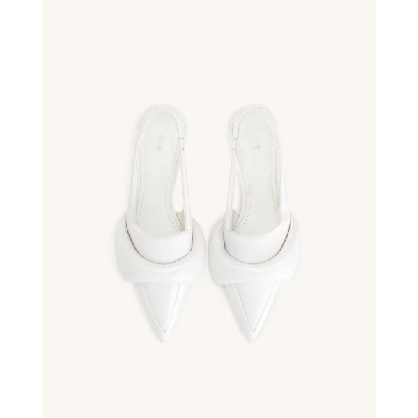 JW PEI Carla Soft Padded Kitten Heel Pumps in White | Heels | Coveti