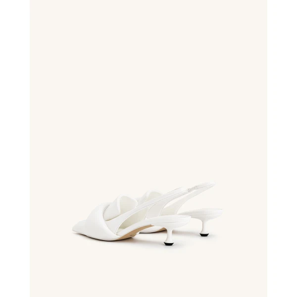 JW PEI Carla Soft Padded Kitten Heel Pumps in White | Heels | Coveti