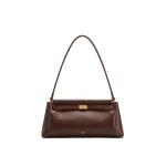 JW PEI Carmen East-West Buckle Shoulder Bag in Dark Brown | Shoulder & Crossbody Bags | Coveti