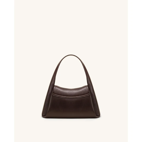 JW PEI Carmen Flap Top Handle Bag in Dark Brown | Shoulder & Crossbody Bags | Coveti