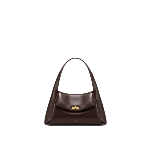 JW PEI Carmen Flap Top Handle Bag in Dark Brown | Shoulder & Crossbody Bags | Coveti