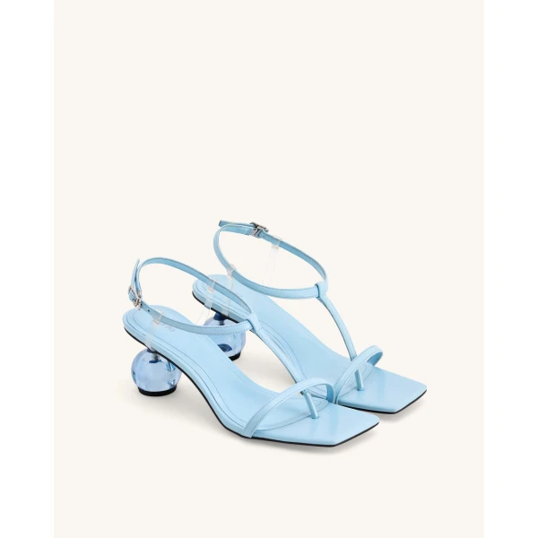 JW PEI Charlotte Strappy Heels with Spherical Heel in Sky Blue | Heels | Coveti