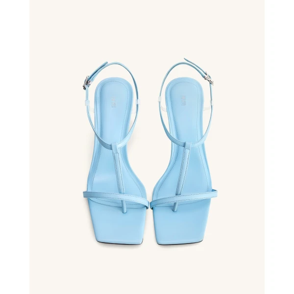 JW PEI Charlotte Strappy Heels with Spherical Heel in Sky Blue | Heels | Coveti