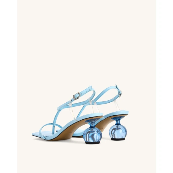 JW PEI Charlotte Strappy Heels with Spherical Heel in Sky Blue | Heels | Coveti