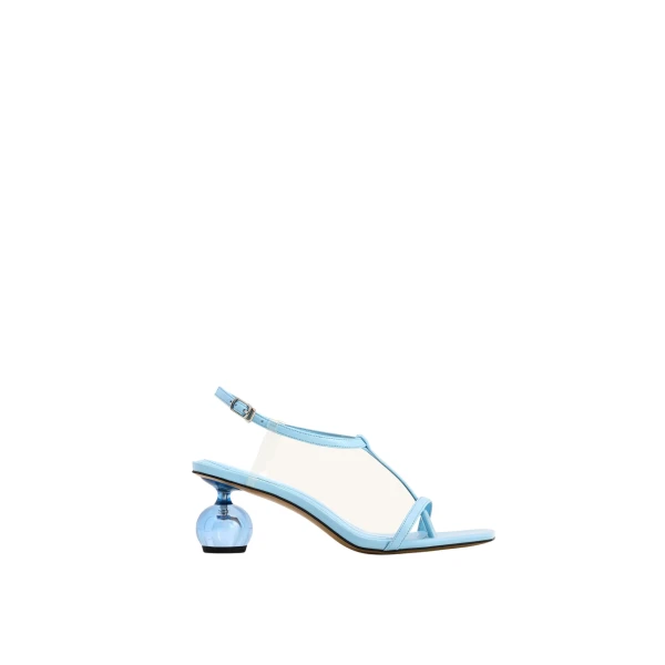 JW PEI Charlotte Strappy Heels with Spherical Heel in Sky Blue | Heels | Coveti