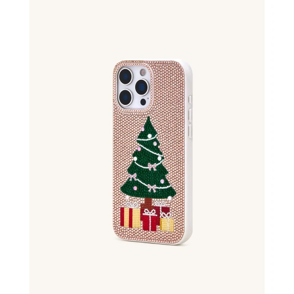 JW PEI Christmas Tree Bling Phone Case in Gold | Phone Cases | Coveti