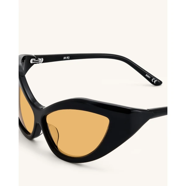 JW PEI Clarissa Cateye Sunglasses in Black | Sunglasses | Coveti