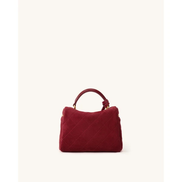 JW PEI Cleo Quilted Faux Suede Top Handle Satchel in Burgundy | Totes & Top-Handle Bags | Coveti