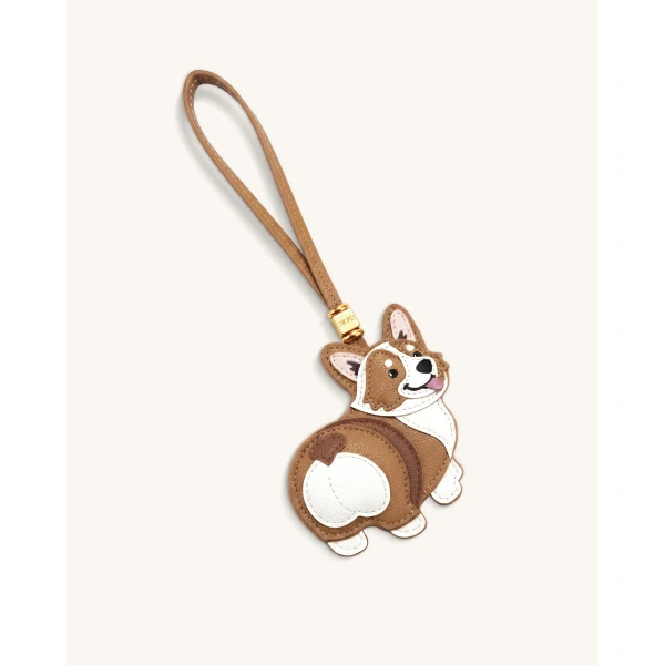 JW PEI Corgi Bag Charm in Tan Multi | Bag Charms | Coveti