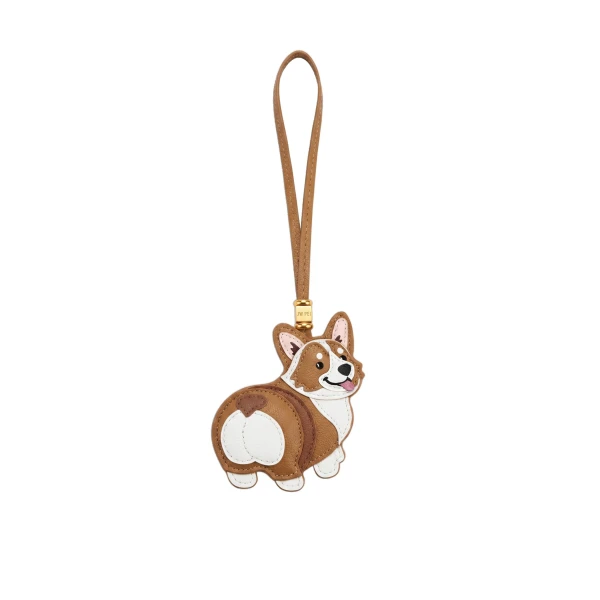JW PEI Corgi Bag Charm in Tan Multi | Bag Charms | Coveti
