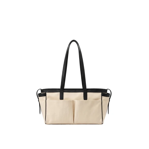 JW PEI Corinne Canvas Pocket Tote Bag in Beige | Totes & Top-Handle Bags | Coveti