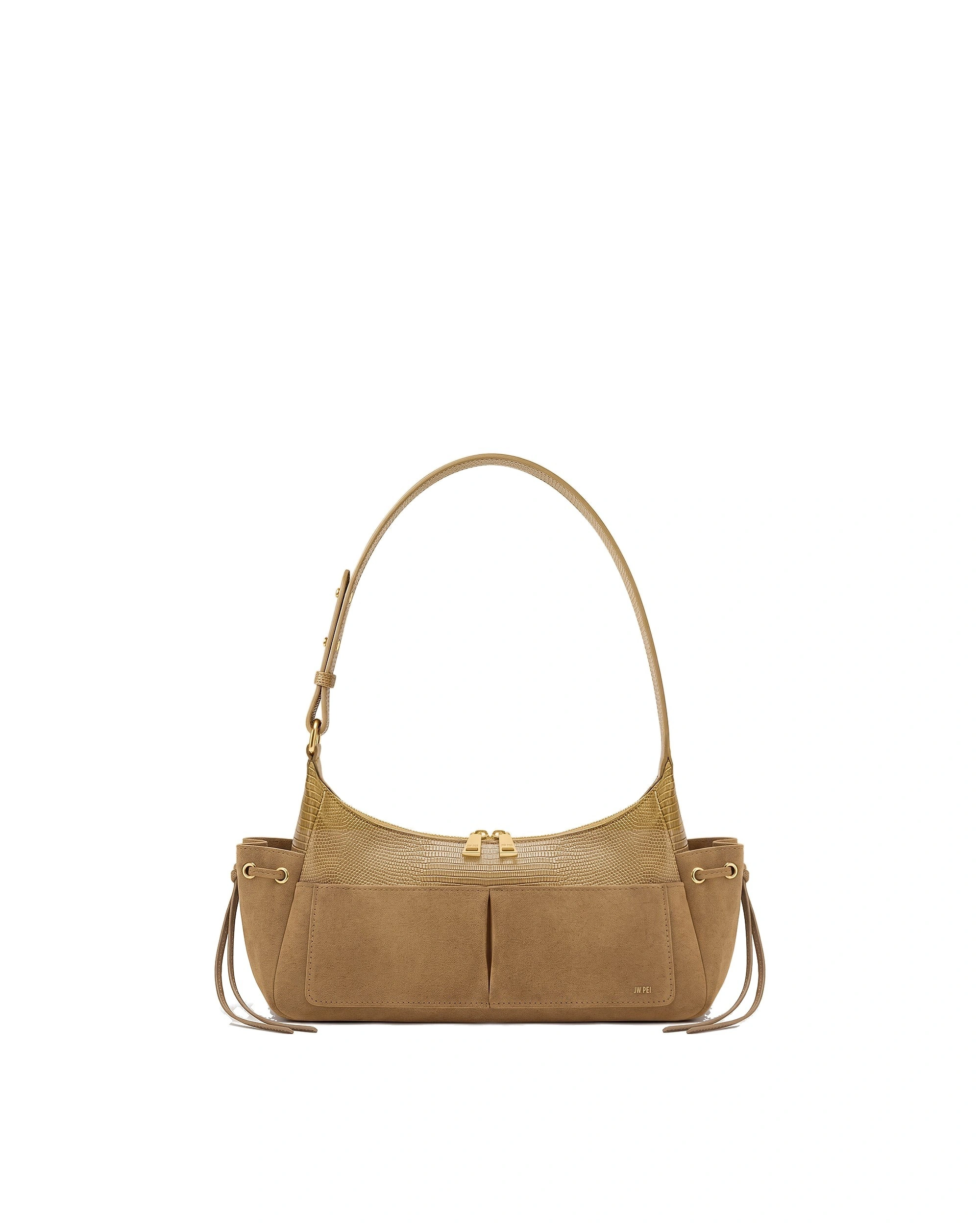JW PEI Corinne Lizard-Embossed Faux Suede Shoulder Bag in Khaki JW PEI Corinne Lizard-Embossed Faux Suede Shoulder Bag in Khaki | Shoulder & Crossbody Bags | Coveti