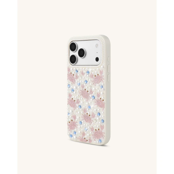 JW PEI Crab Pattern Faux Pearl Phone Case in White | Phone Cases | Coveti