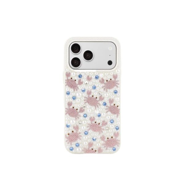 JW PEI Crab Pattern Faux Pearl Phone Case in White | Phone Cases | Coveti