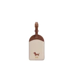 JW PEI Dachshund Embroidered Canvas Luggage Tag in Beige | Accessories | Coveti