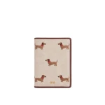 JW PEI Dachshund Embroidered Canvas Passport Holder in Beige | Accessories | Coveti
