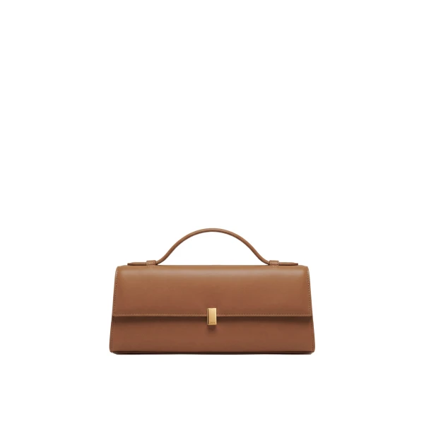 JW PEI Delphine Flap Top Handle Bag in Terracotta Brown | Shoulder & Crossbody Bags | Coveti