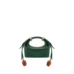 JW PEI Ellie Flower Shape Metal Ring Embellished Top Handle Bag in Forest Green | Totes & Top-Handle Bags | Coveti