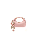 JW PEI Ellie Metal Ring 3D Calla Embellished Top Handle Bag in Light Pink | Totes & Top-Handle Bags | Coveti