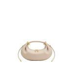 JW PEI Ellie Metal Ring Embellished Crescent Top Handle Bag in Light Khaki | Totes & Top-Handle Bags | Coveti
