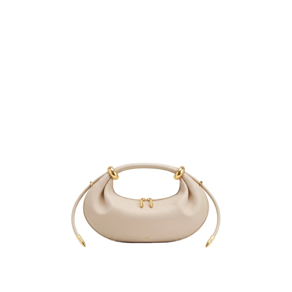 JW PEI Ellie Metal Ring Embellished Crescent Top Handle Bag in Light Khaki | Totes & Top-Handle Bags | Coveti