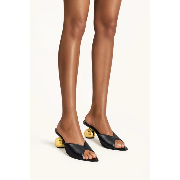 JW PEI Ellie Sphere Heel Mules in Black | Mules | Coveti