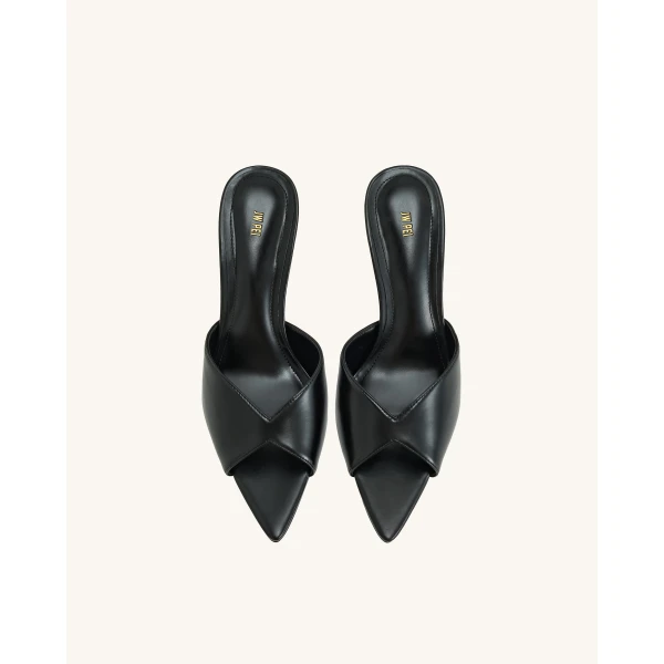 JW PEI Ellie Sphere Heel Mules in Black | Mules | Coveti