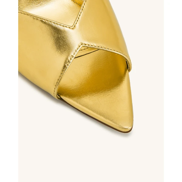 JW PEI Ellie Sphere Heel Mules in Gold | Mules | Coveti