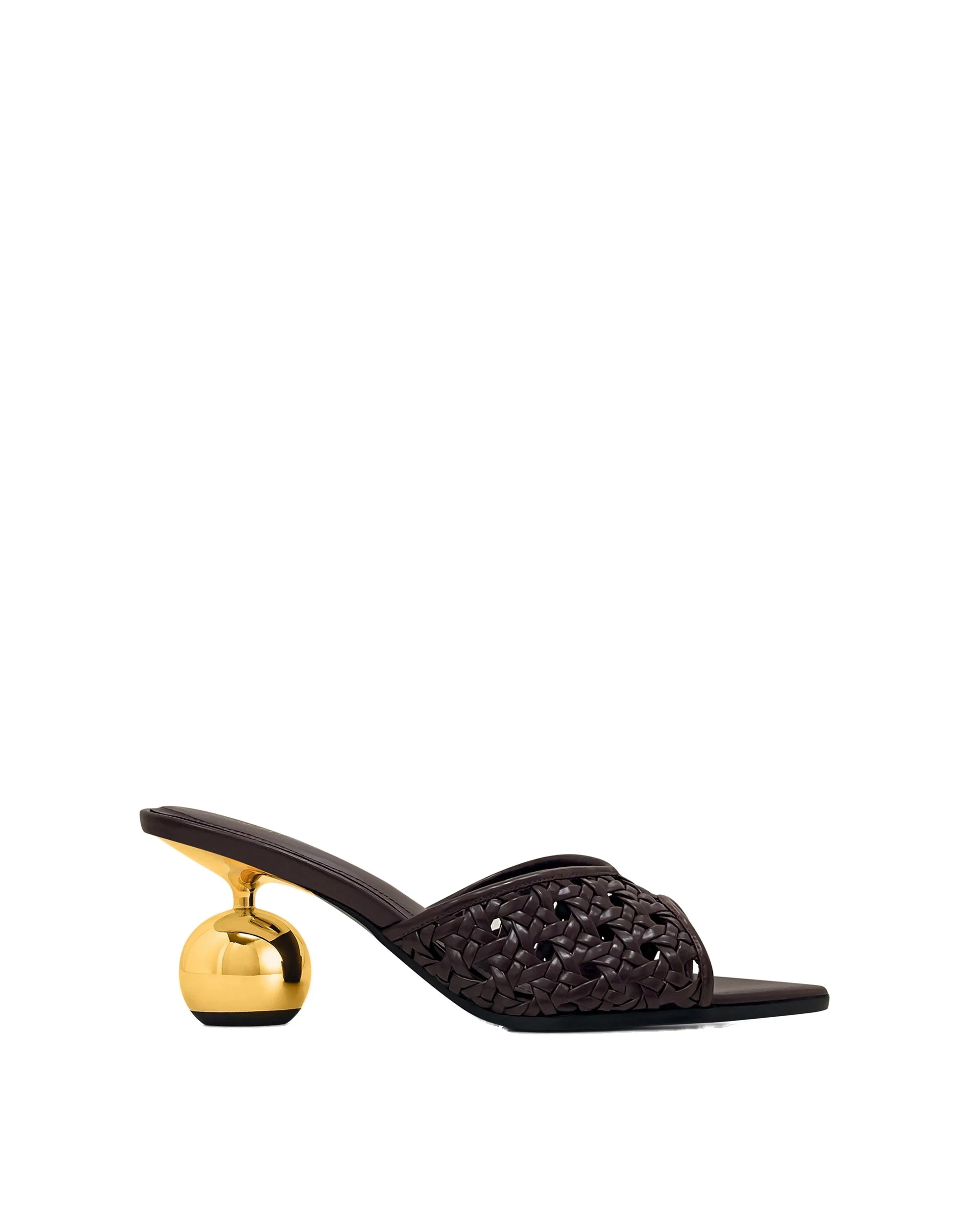 JW PEI Ellie Woven Sphere Heel Mules in Deep Burgundy JW PEI Ellie Woven Sphere Heel Mules in Deep Burgundy | Mules | Coveti