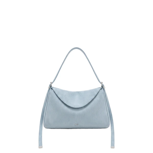 JW PEI Elowen Faux Suede Flap Shoulder Bag in Light Blue | Shoulder & Crossbody Bags | Coveti