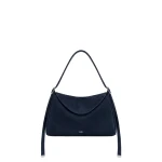JW PEI Elowen Faux Suede Flap Shoulder Bag in Navy Blue | Shoulder & Crossbody Bags | Coveti
