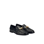 JW PEI Elowen Woven Horsebit Loafers in Black | Loafers | Coveti