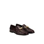 JW PEI Elowen Woven Horsebit Loafers in Burgundy | Loafers | Coveti